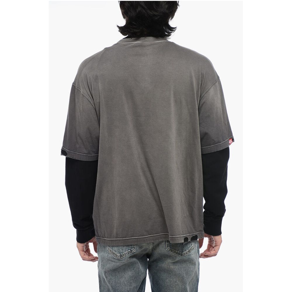 Double Layer T-WASY T-Shirt with Distressed Effect