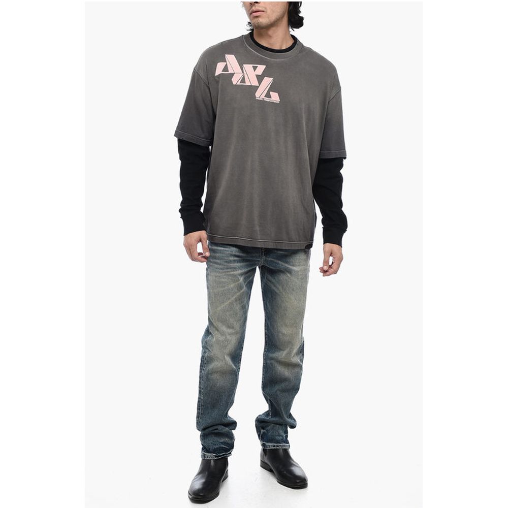 Double Layer T-WASY T-Shirt with Distressed Effect