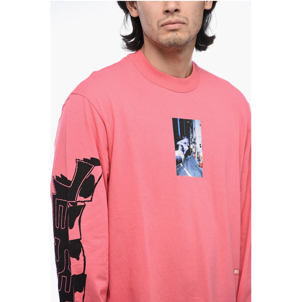 Oversized T-CRANE-LS-L2 Printed T-Shirt