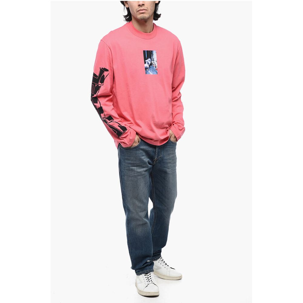 Oversized T-CRANE-LS-L2 Printed T-Shirt