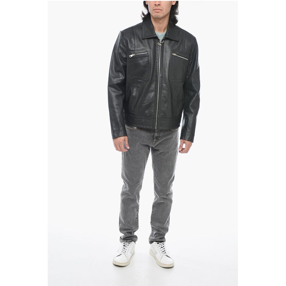 Leather L-CALE Jacket with Double Chest Pocket