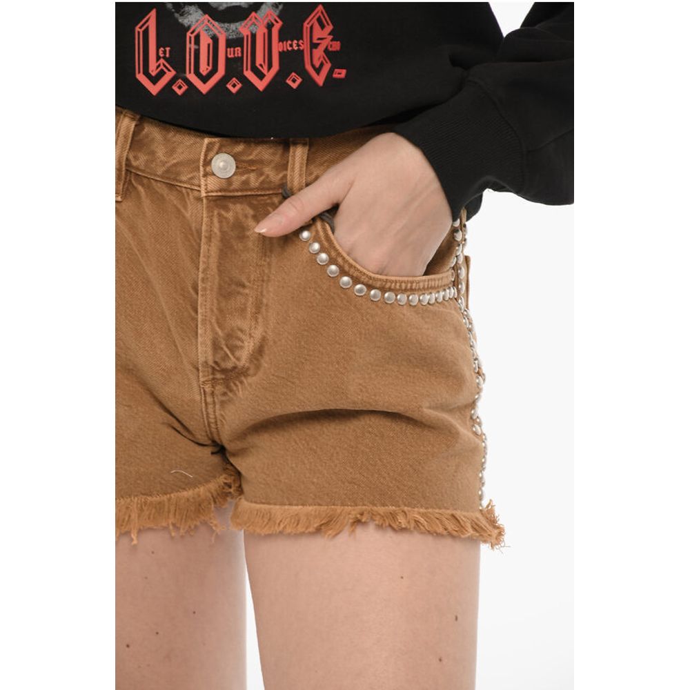 Frayed Hem HEIDI Shorts with Studs