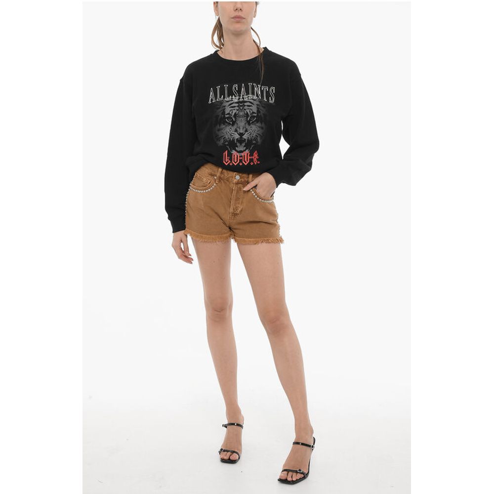 Frayed Hem HEIDI Shorts with Studs
