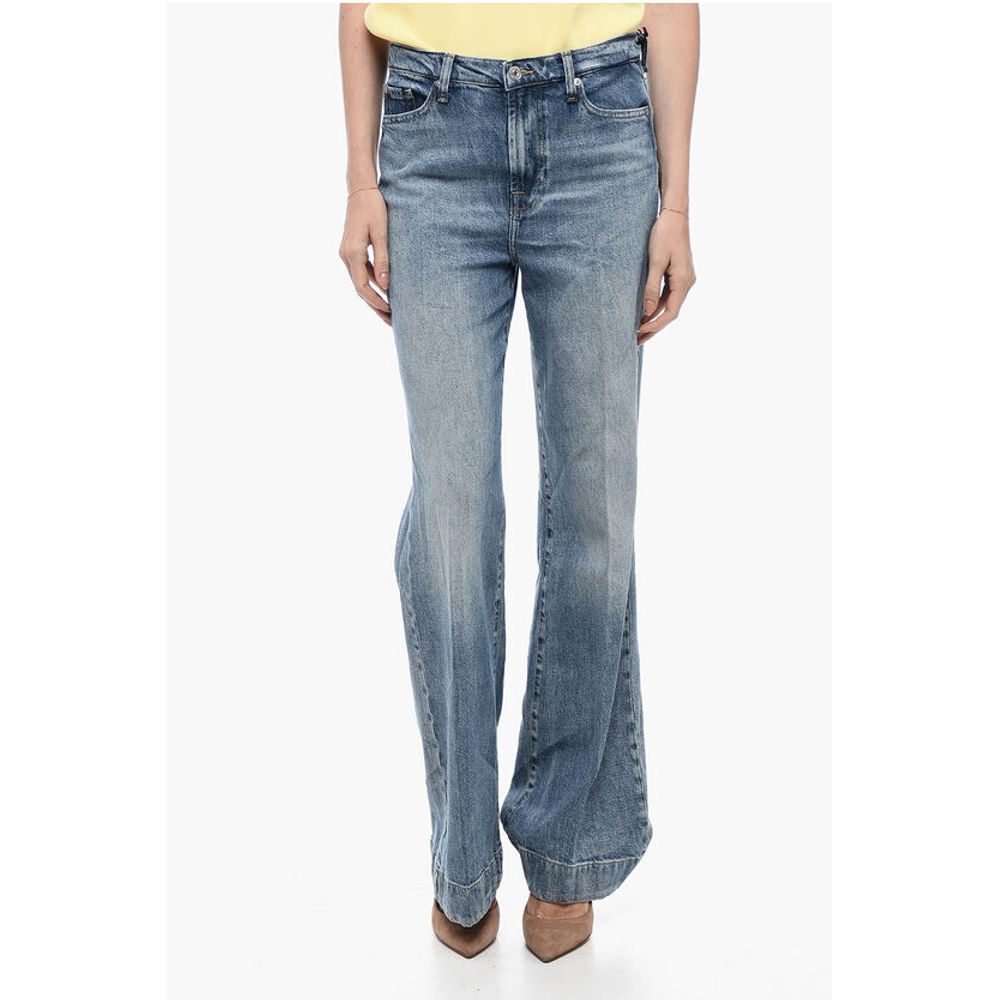 Stone-Washed Bootcut Denim