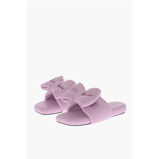 Padded Leather Sandals with Maxi Bow