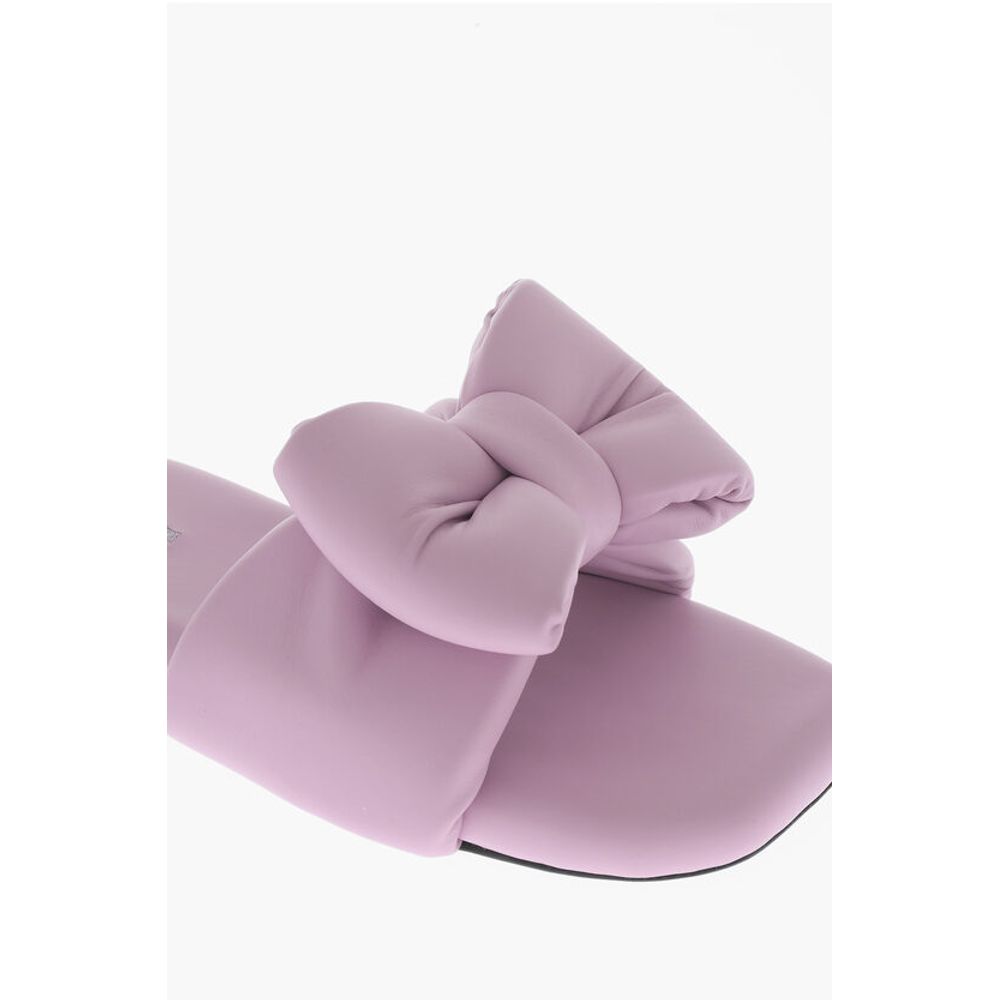 Padded Leather Sandals with Maxi Bow