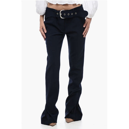 Low-Waisted Pants with Pleated Detail
