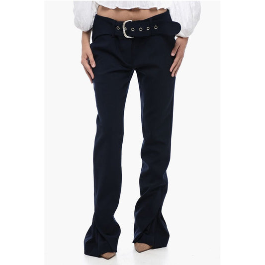 Low-Waisted Pants with Pleated Detail