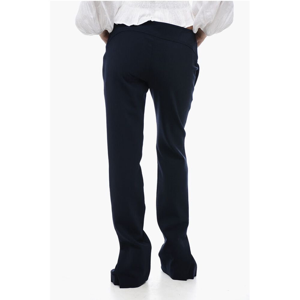 Low-Waisted Pants with Pleated Detail
