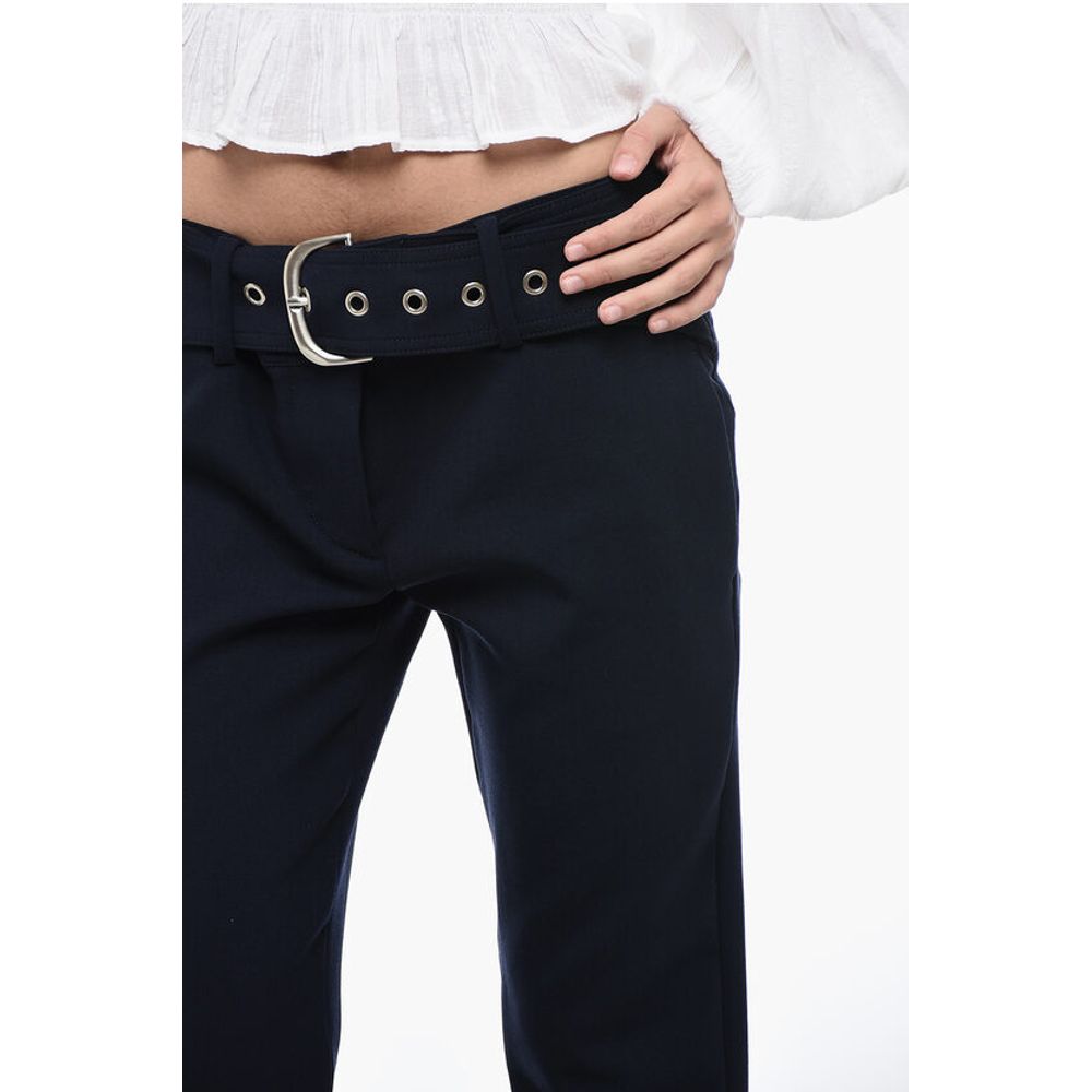 Low-Waisted Pants with Pleated Detail
