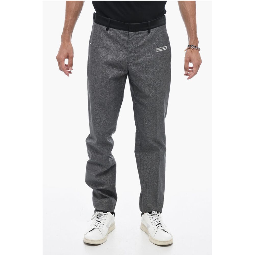 Glittery Tailoring Pants with Satin Detailing