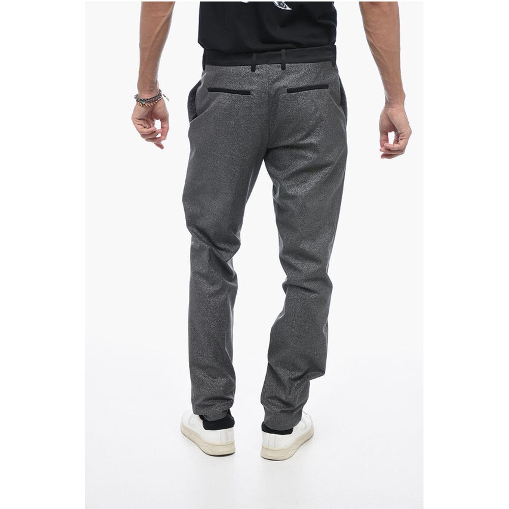 Glittery Tailoring Pants with Satin Detailing
