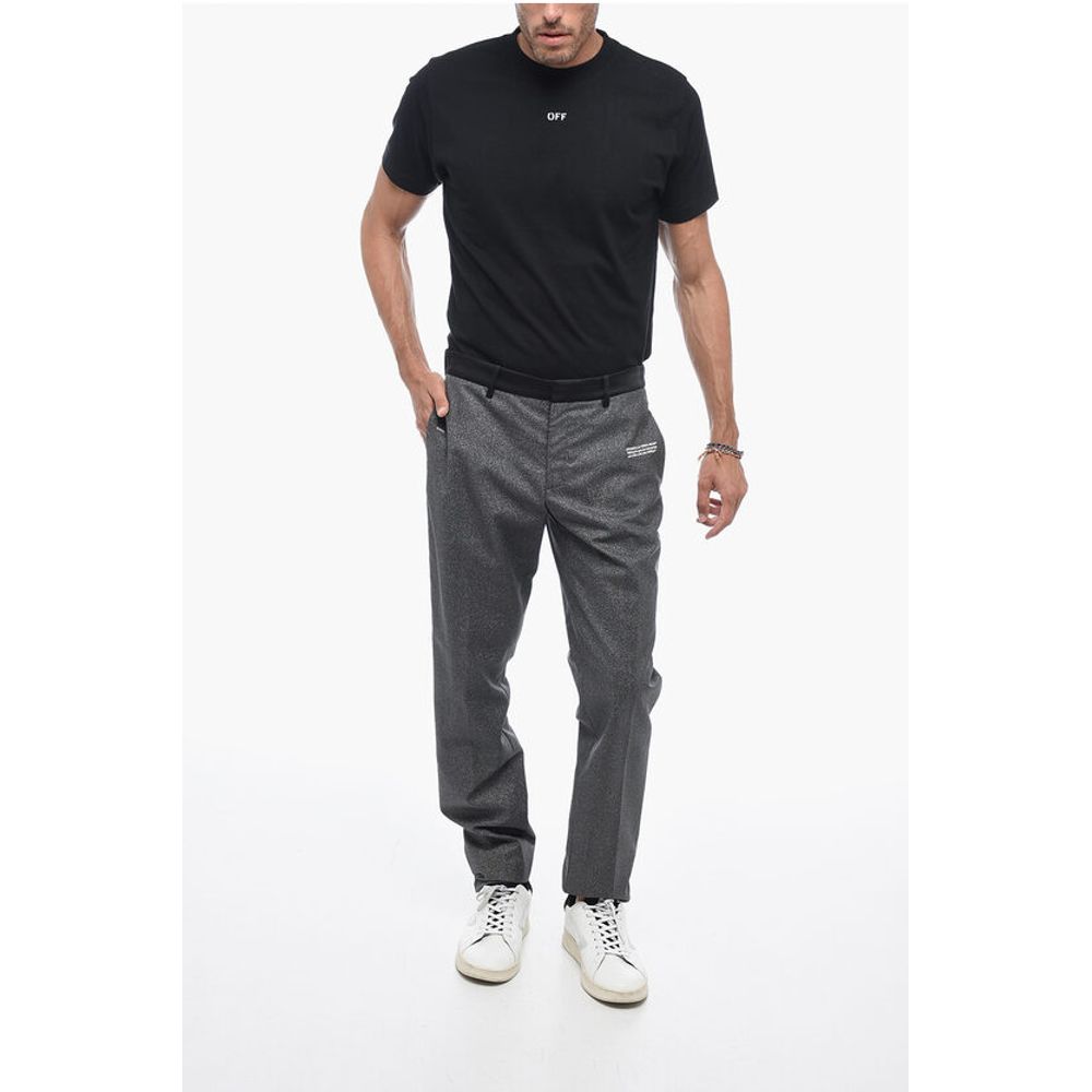 Glittery Tailoring Pants with Satin Detailing