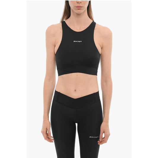 Active Crop Top with Contrasting Logo