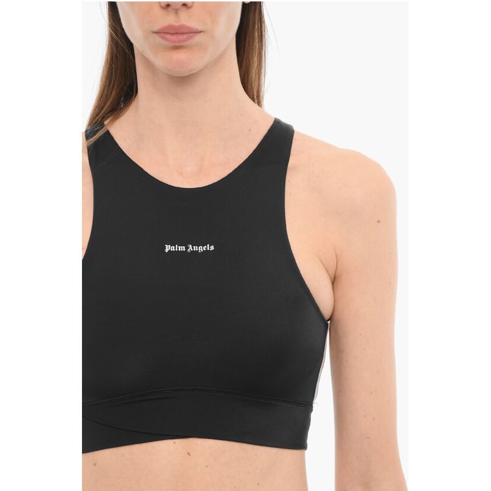 Active Crop Top with Contrasting Logo