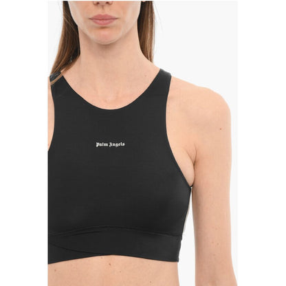 Active Crop Top with Contrasting Logo