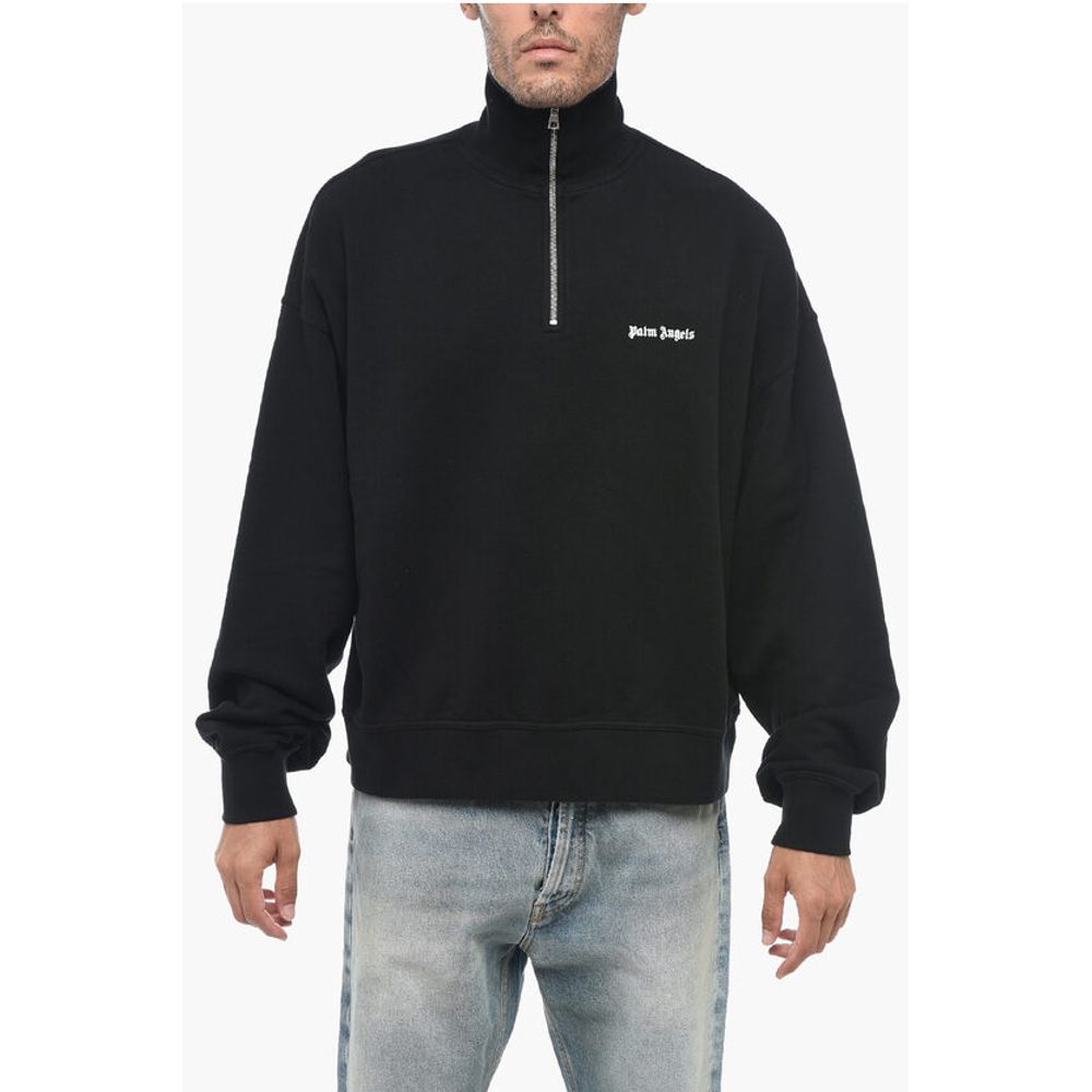 High Neck Brushed Cotton Sweatshirt