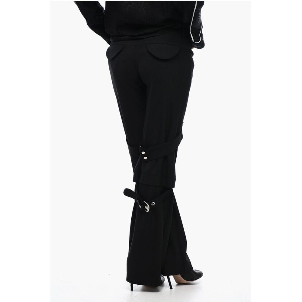 Wool Blended Cargo Pants with Buckle Detailing