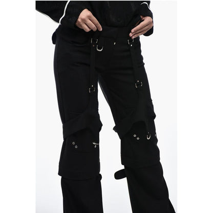 Wool Blended Cargo Pants with Buckle Detailing
