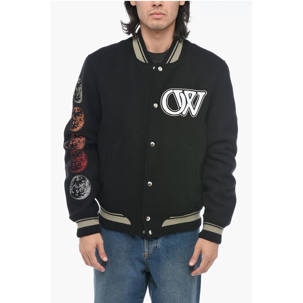 MOON Varsity Bomber with Patchwork