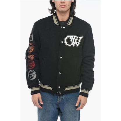 MOON Varsity Bomber with Patchwork