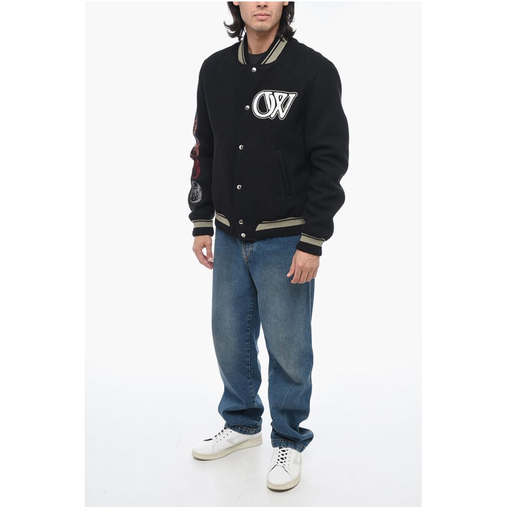 MOON Varsity Bomber with Patchwork