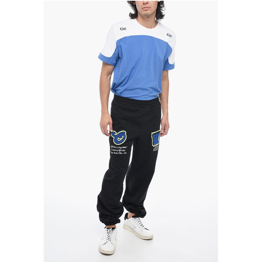 Embroidered VARS Joggers with Patchwork