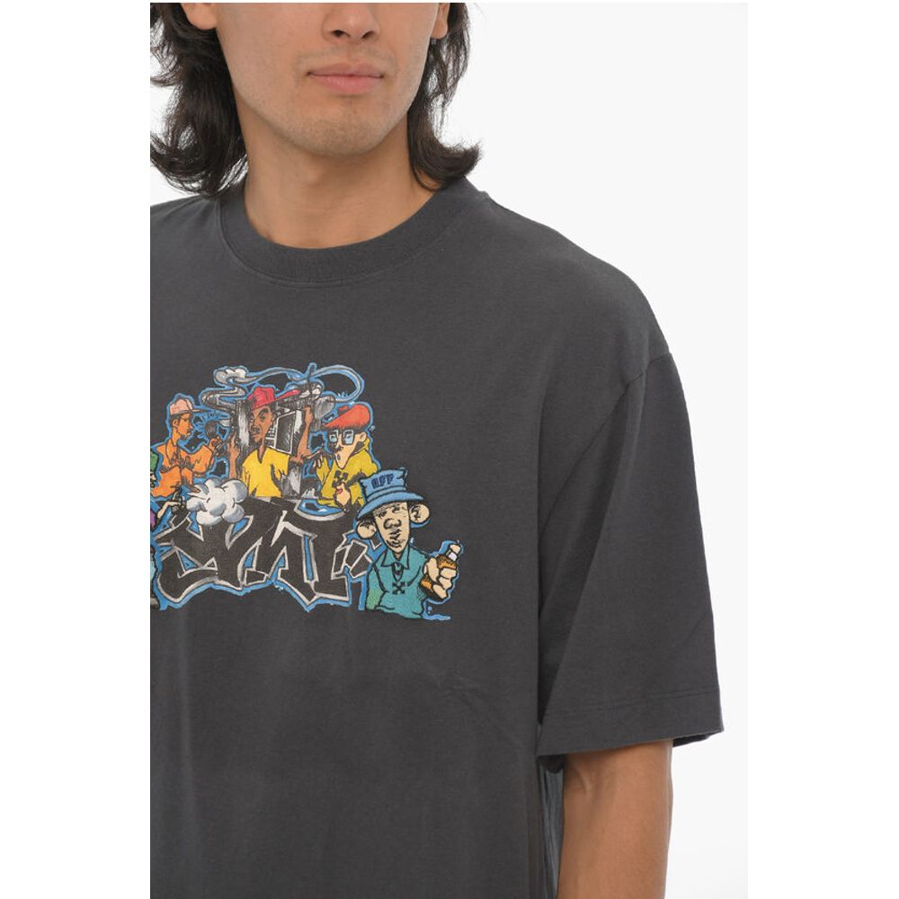 SEASONAL Crew-neck T-Shirt with Graffiti Print