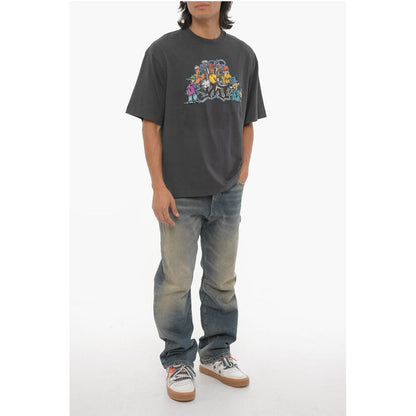 SEASONAL Crew-neck T-Shirt with Graffiti Print