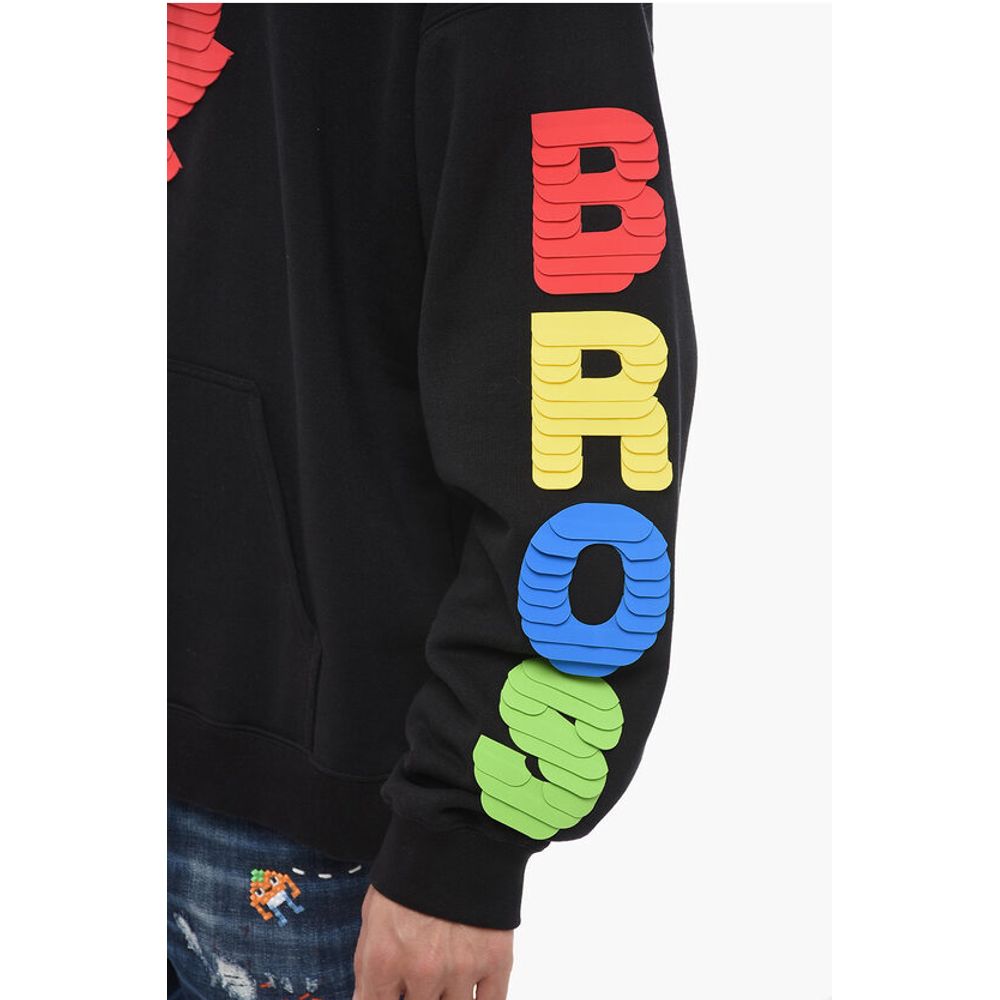 Hoodie Sweatshirt with Multicolored Textured Artwork