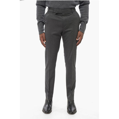 Cotton Chinos Pants with Pinstriped Motif