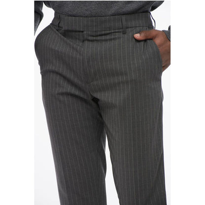 Cotton Chinos Pants with Pinstriped Motif