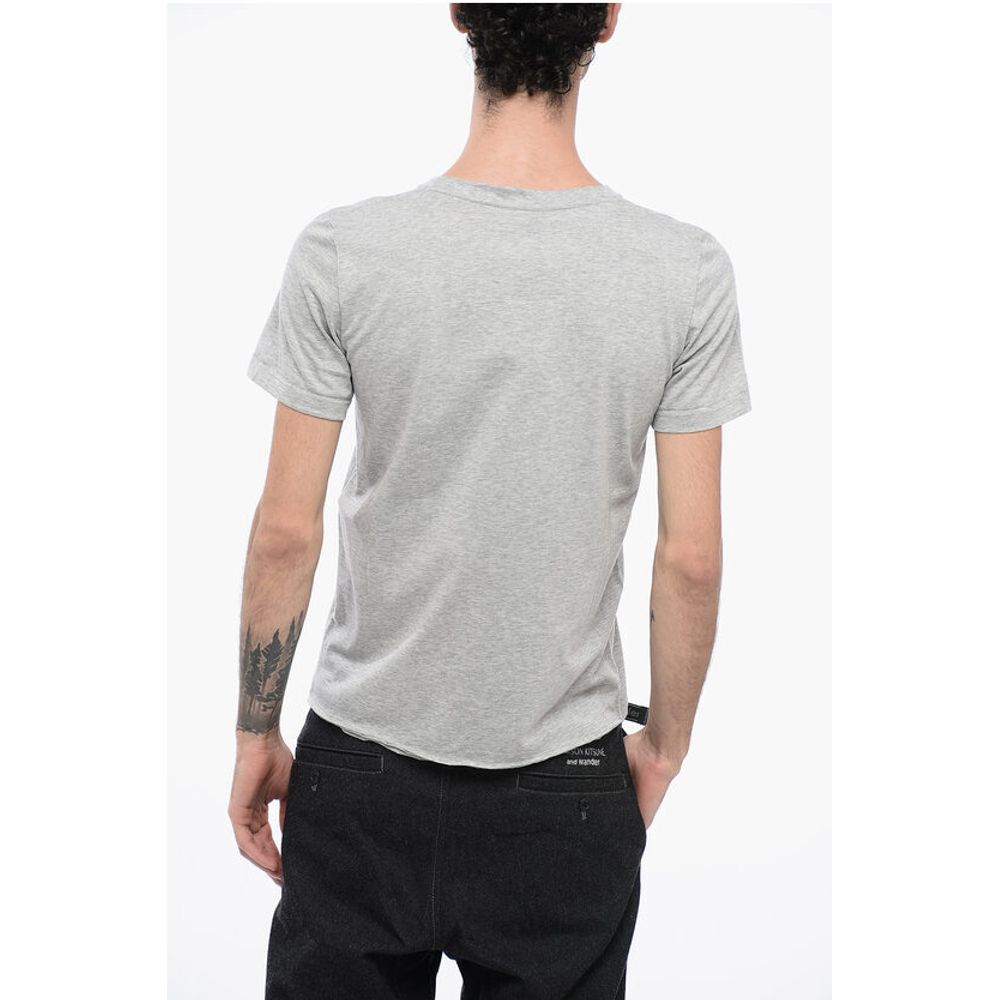 Solid Color Crew-neck T-Shirt with Printed Logo