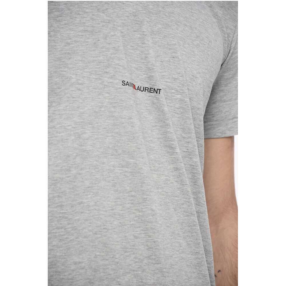 Solid Color Crew-neck T-Shirt with Printed Logo