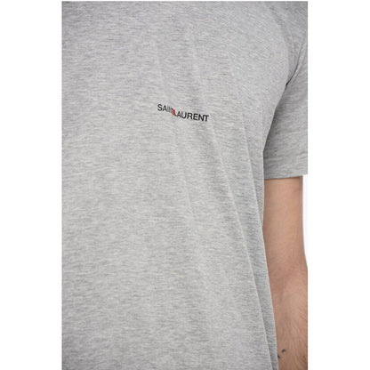 Solid Color Crew-neck T-Shirt with Printed Logo