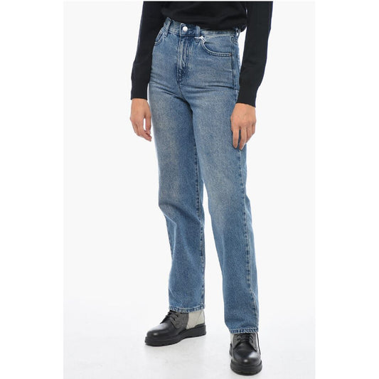 Straight-leg Denims with Distressed Detail