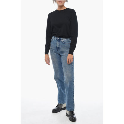 Straight-leg Denims with Distressed Detail
