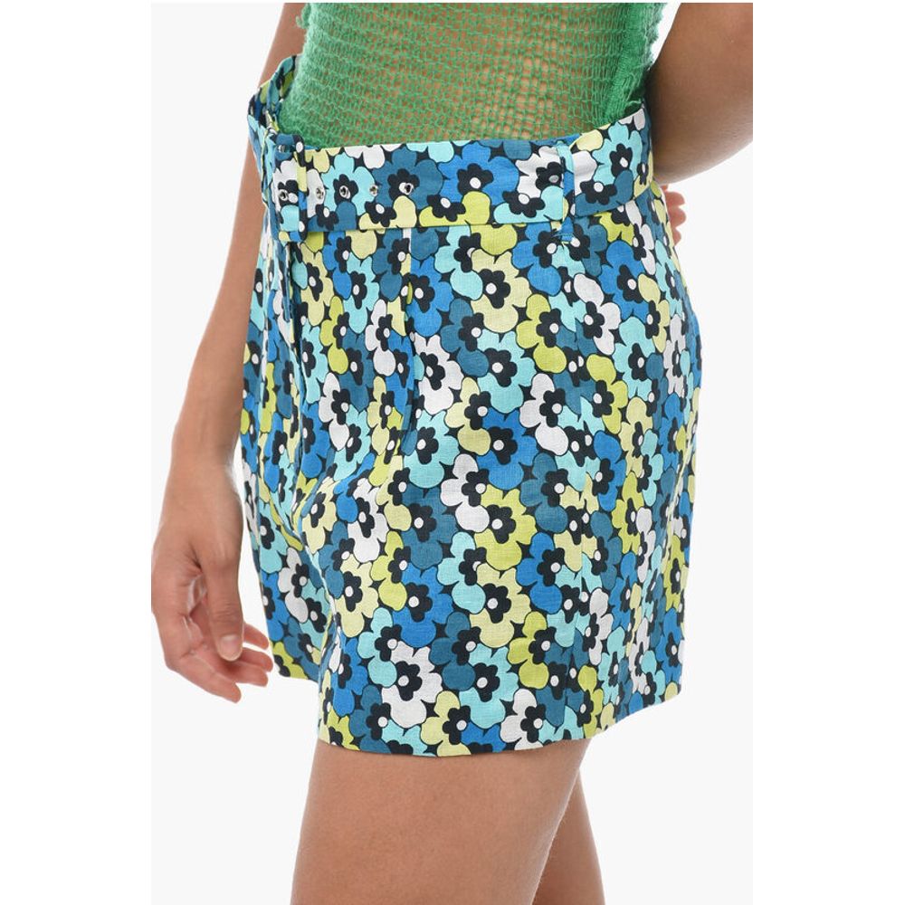 Canapa Shorts with Floral Pattern