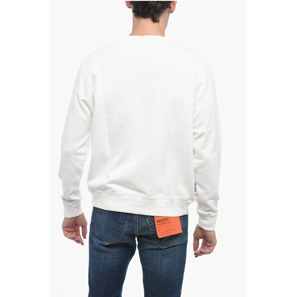 Embroidered Logo Brushed Cotton Crewneck Sweatshirt