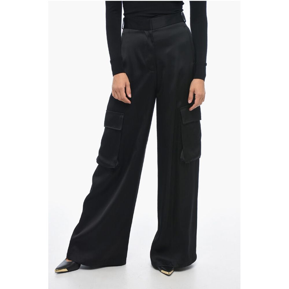 Viscose Palazzo Fit Cargo Pants