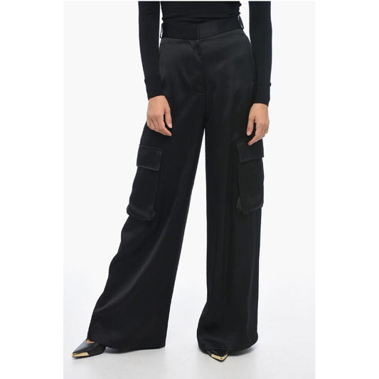 Viscose Palazzo Fit Cargo Pants