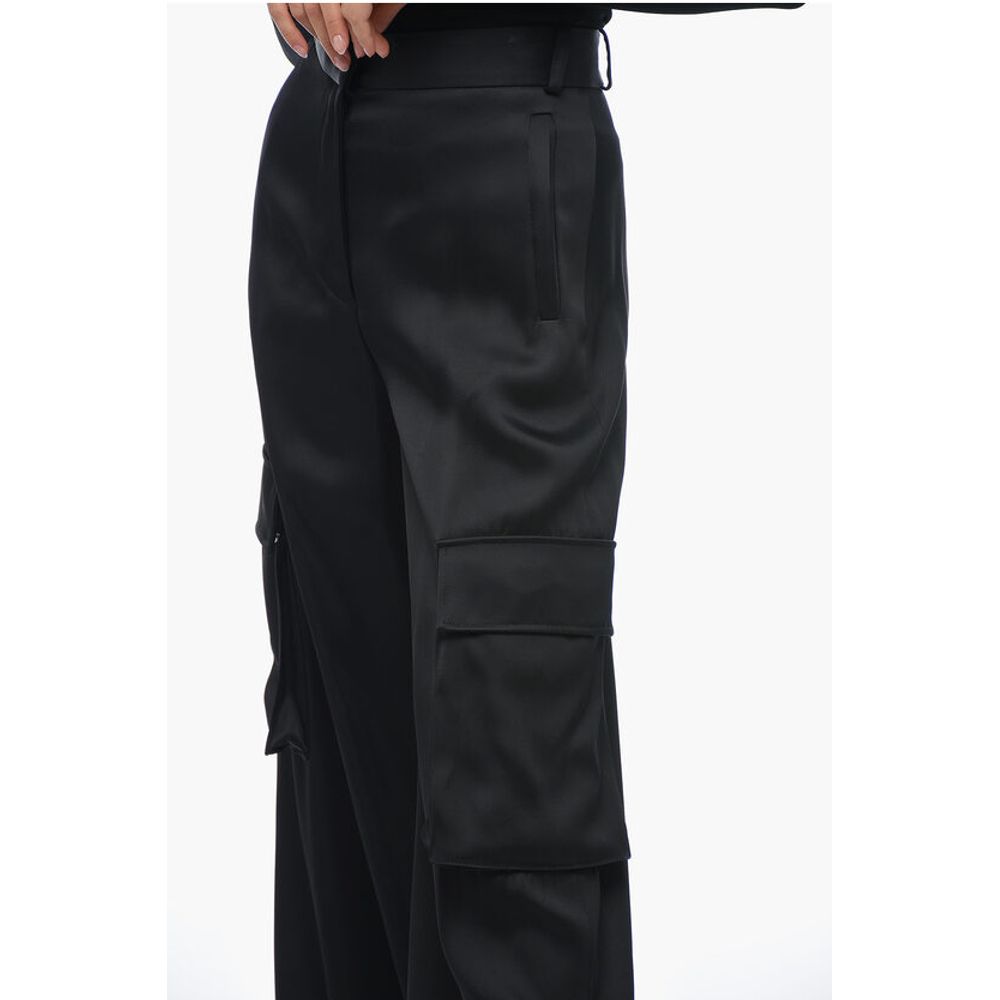 Viscose Palazzo Fit Cargo Pants