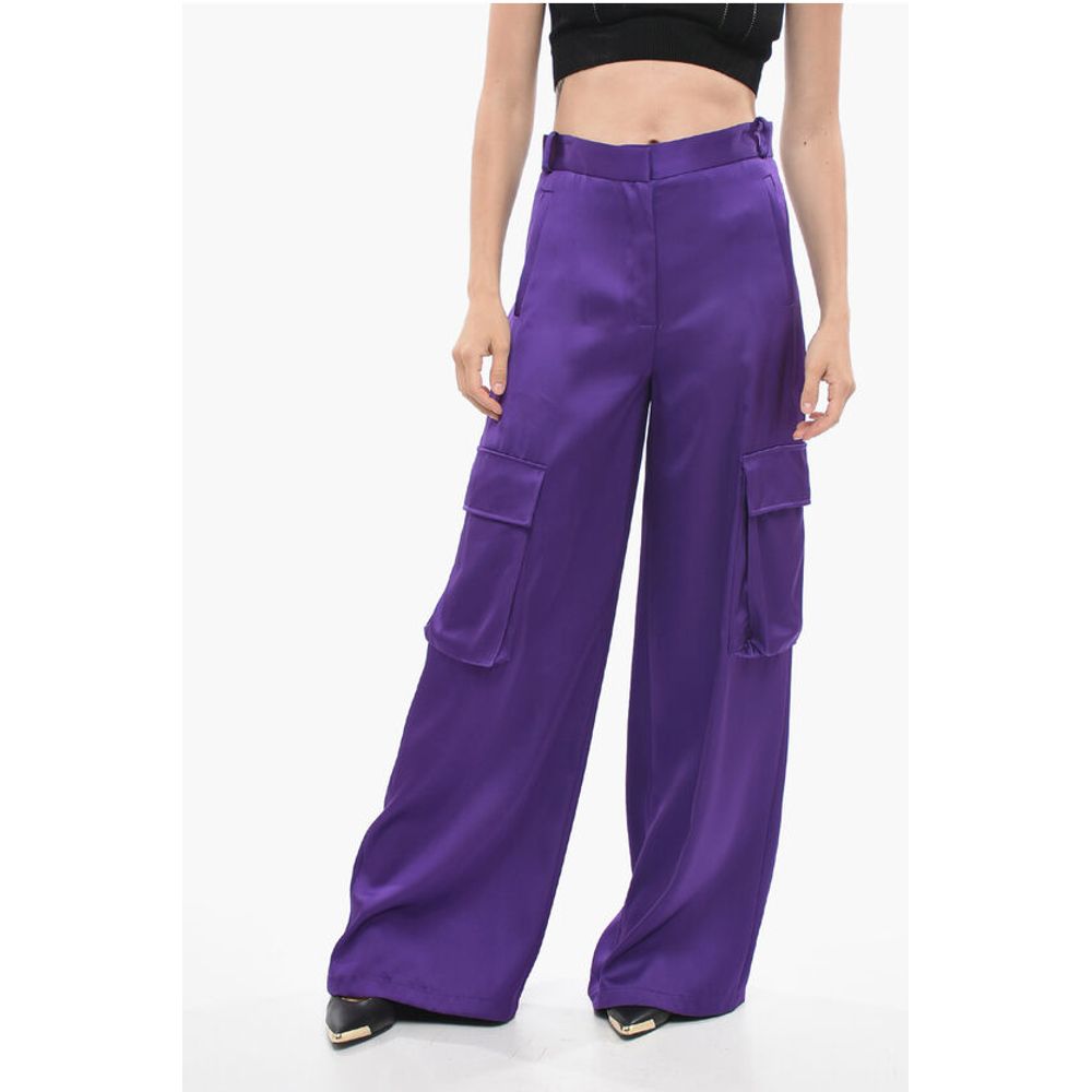 Viscose Palazzo Fit Cargo Pants