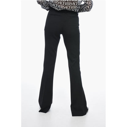 Wool Blend Bootcut Pants with Jeweled Detail