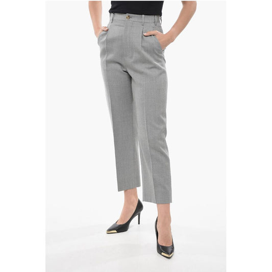 Single-pleated Wool Chinos Pants