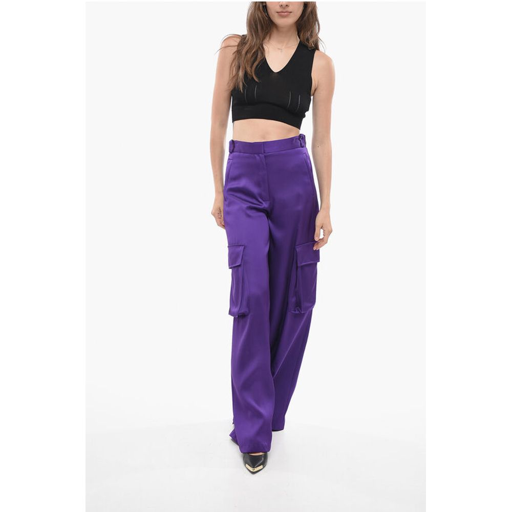 Viscose Palazzo Fit Cargo Pants