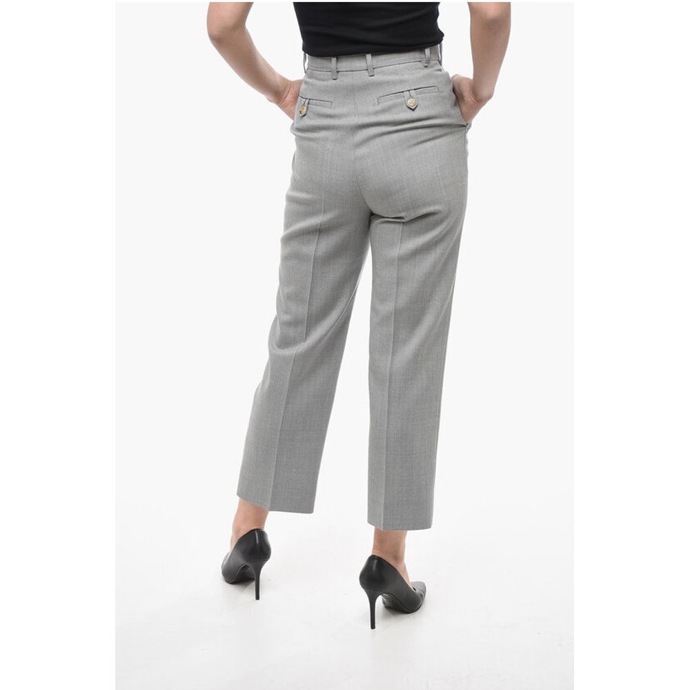 Single-pleated Wool Chinos Pants