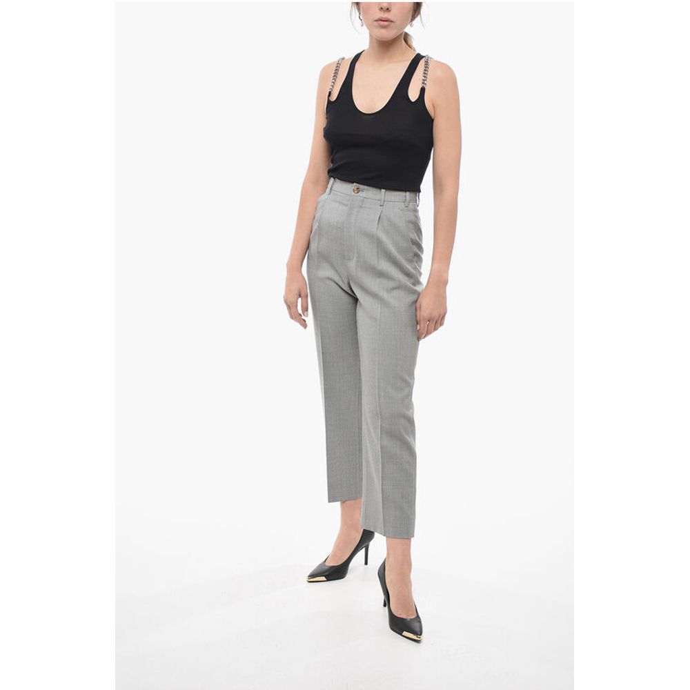 Single-pleated Wool Chinos Pants