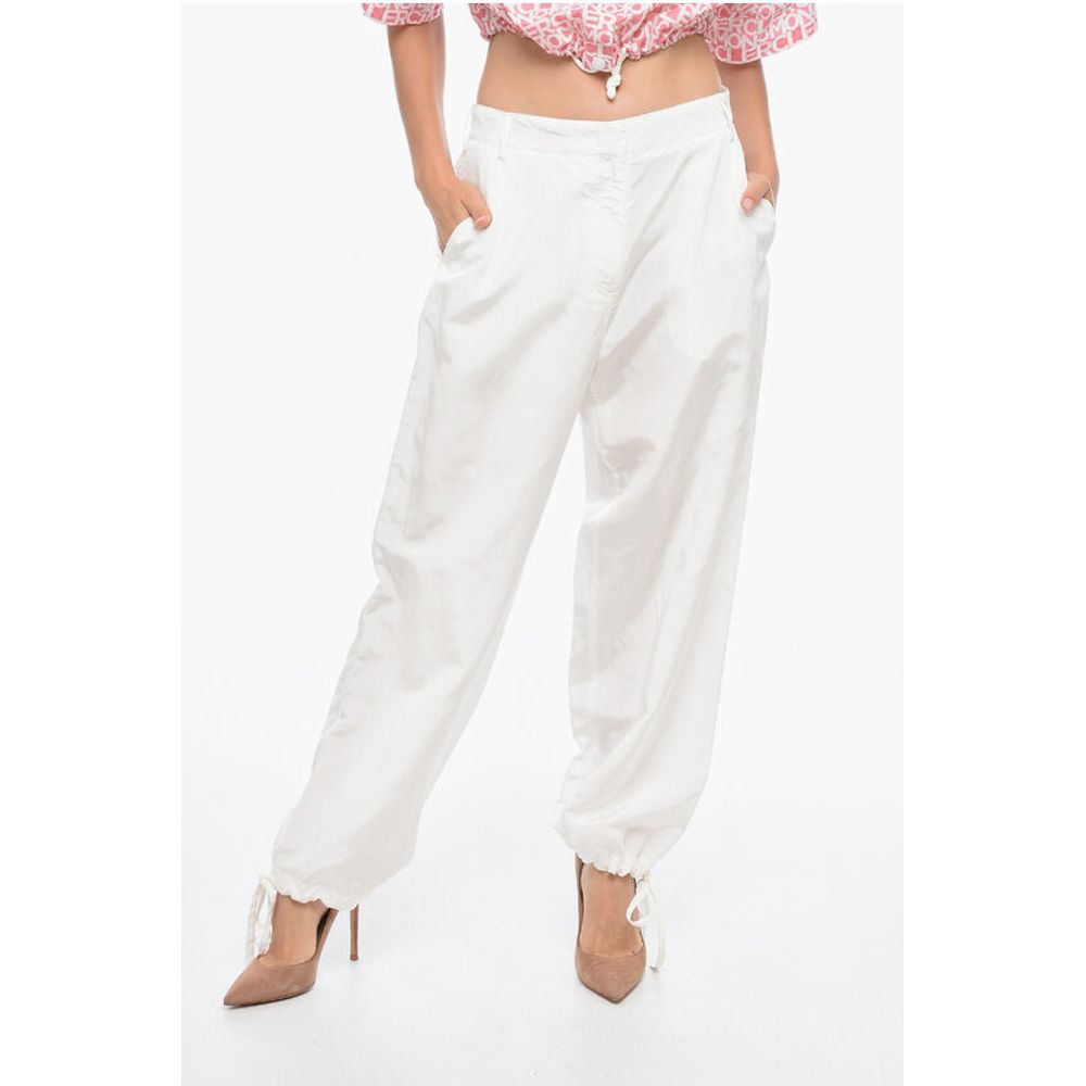 Flax Blend Pants with Drawtringed Cuffs