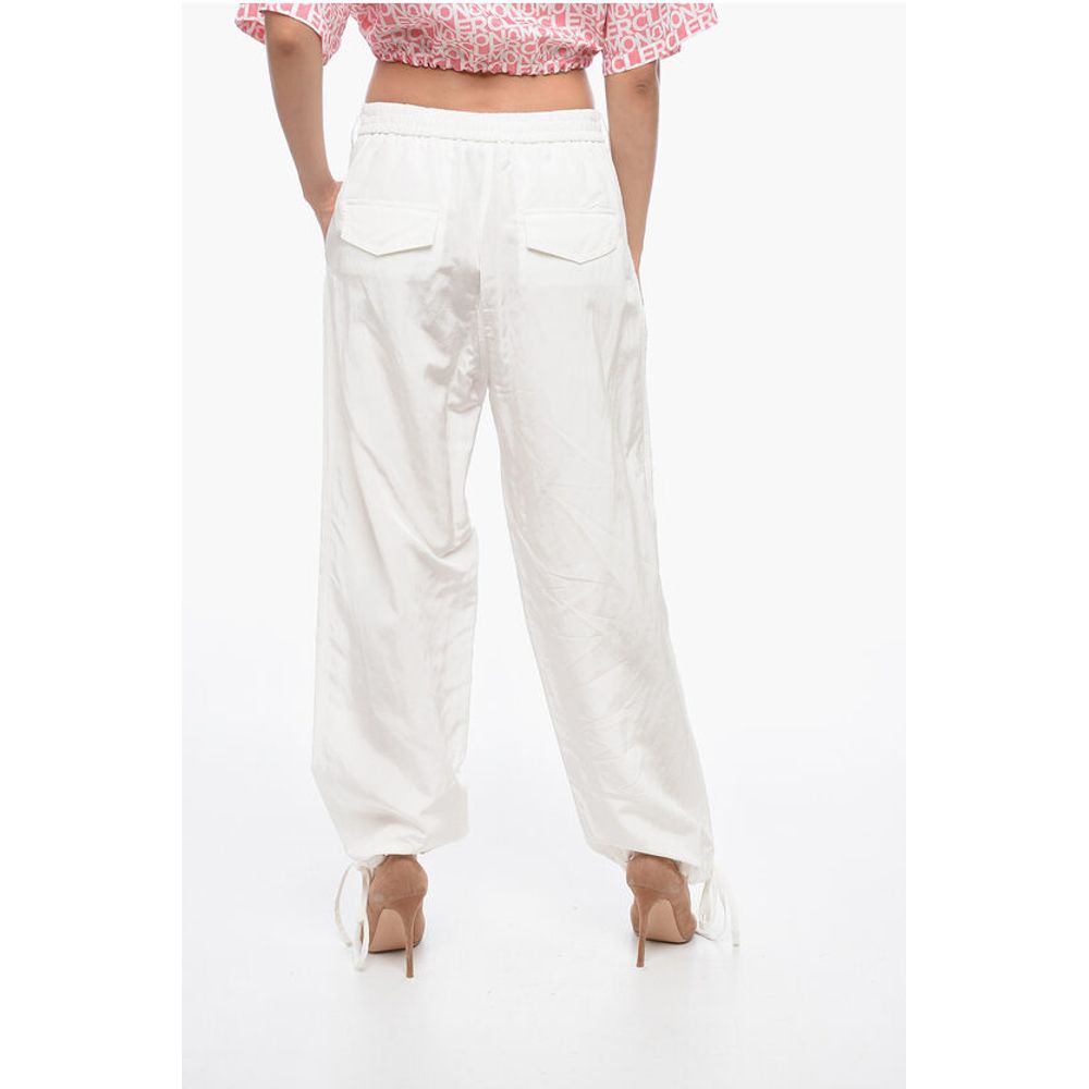 Flax Blend Pants with Drawtringed Cuffs